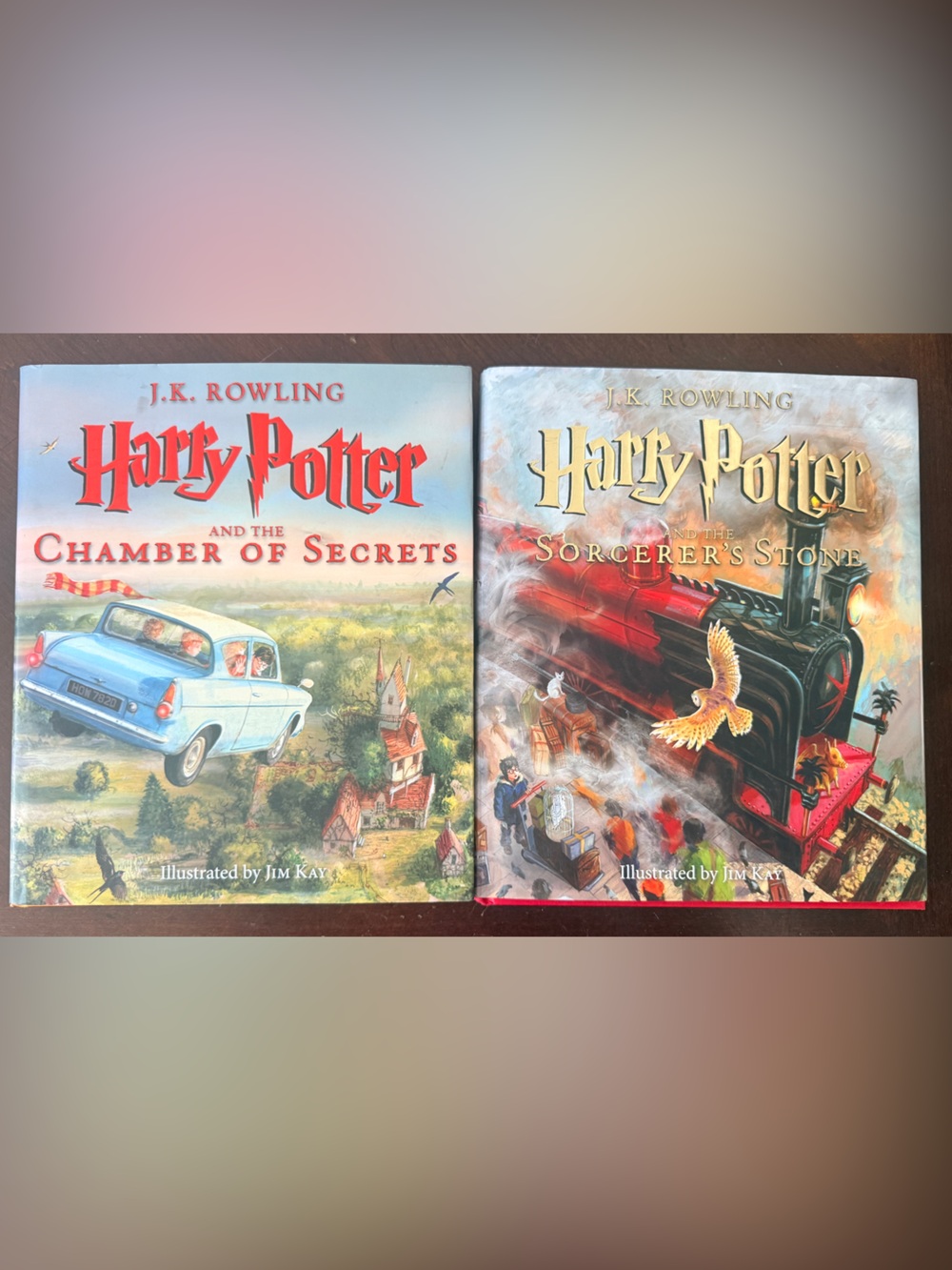 Harry Potter Hardcover Book Set - Illustrated Covers (Blue & Red)